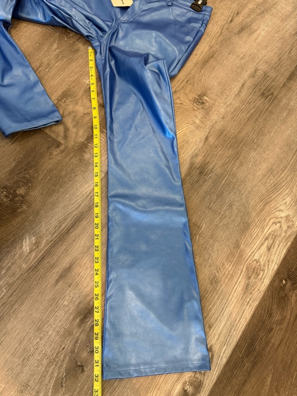 NWT Super Down Blue Faux Leather Pants - Picture 5 of 6